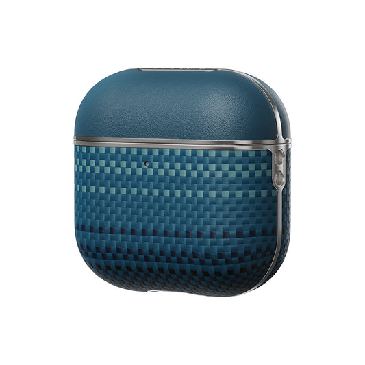 Apple Airpods Pro 2 Kılıf Aramid Fiber Pitaka Tactile Woven Sunset-Moonrise Serisi Kapak Kahverengi