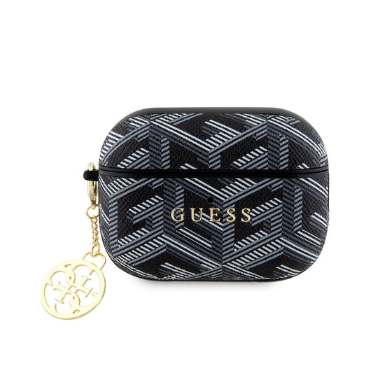 Apple Airpods Pro 2 Kılıf Guess Orjinal Lisanslı G Cube Desenli 4G Süs Zincirli Kapak Pembe