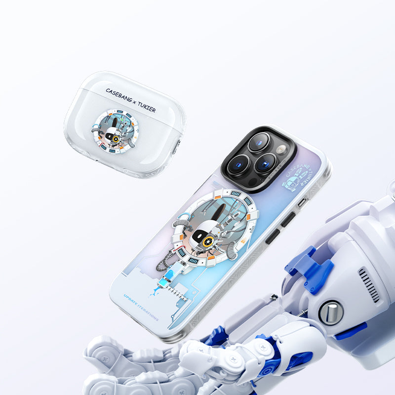 Apple Airpods Pro Kılıf Desenli Koruyucu Benks Casebang Departure Explore Silikon Kılıf Mavi-Sarı