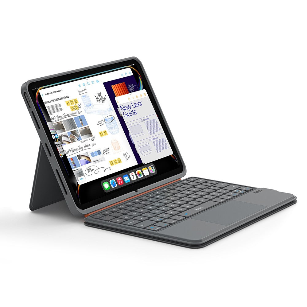 Apple iPad Air 11 2024 Wiwu MK-005 Combo 3in1 Kalem Bölmeli Klavyeli Standlı Kılıf