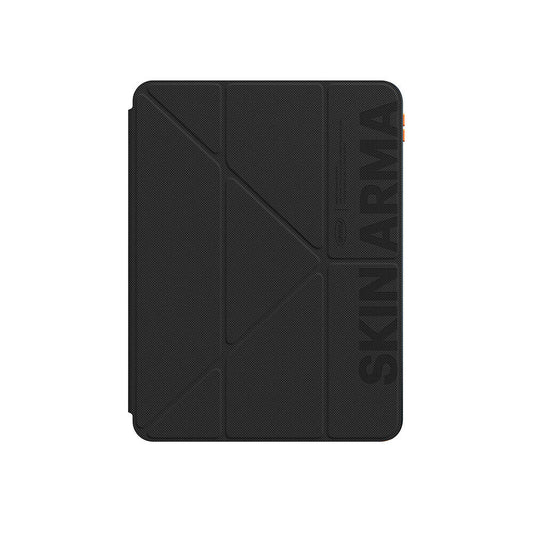 Apple iPad Air 11 2025 M3 Kılıf SkinArma Kabartma Baskı Tasarımlı 360 Tam Koruma Arkası Şeffaf Standlı Gamma Kılıf Mavi Açık