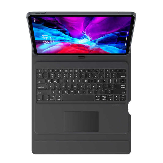 Apple iPad Pro 12.9 2020 (4.Nesil) Benks Multifunctional Kablosuz Klavyeli Kılıf Siyah
