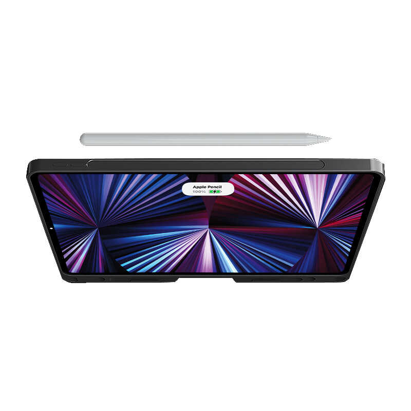 Apple iPad Pro 12.9 2021 (5.Nesil) Wiwu Mag Touch Klavyeli Standlı Kılıf Siyah