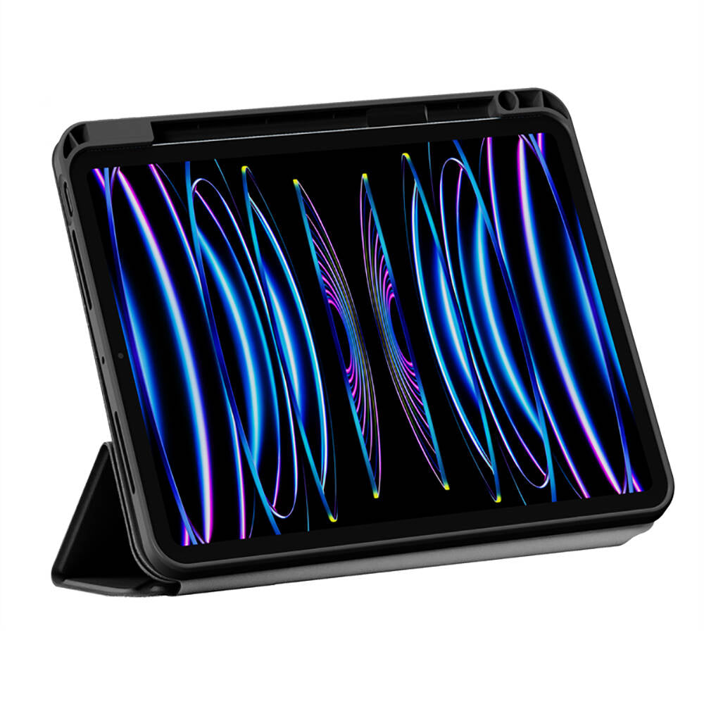 Apple iPad Pro 13 2024 Wiwu 360° Dönebilen Standlı Magnetik Koruyucu Tablet Kılıfı Gri