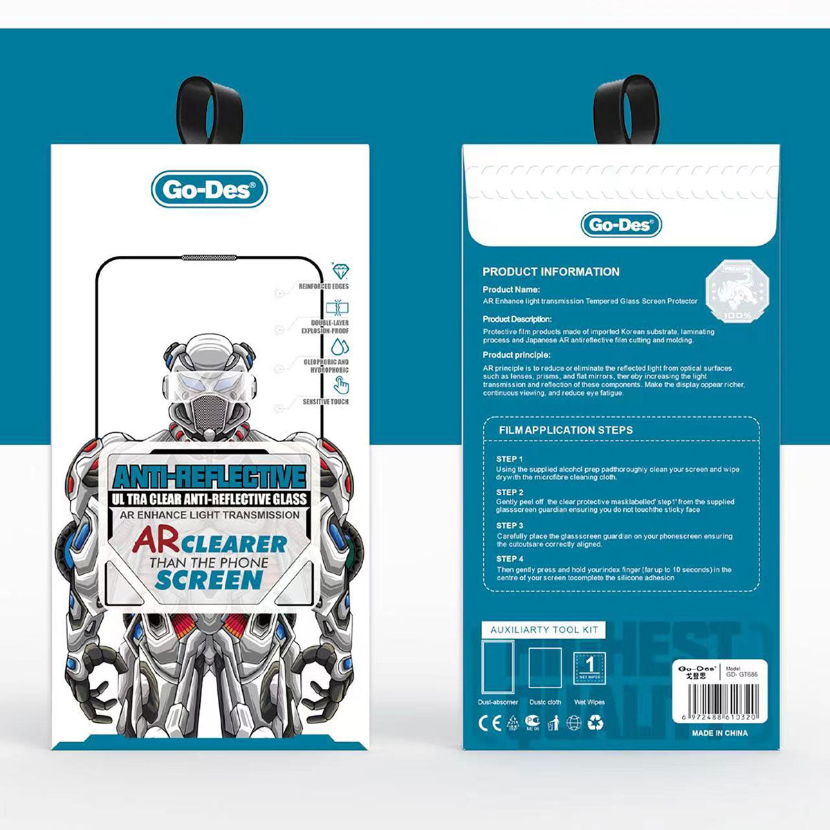 Apple iPhone 11 Go Des Anti Reflective Temperli Cam Ekran Koruyucu Siyah