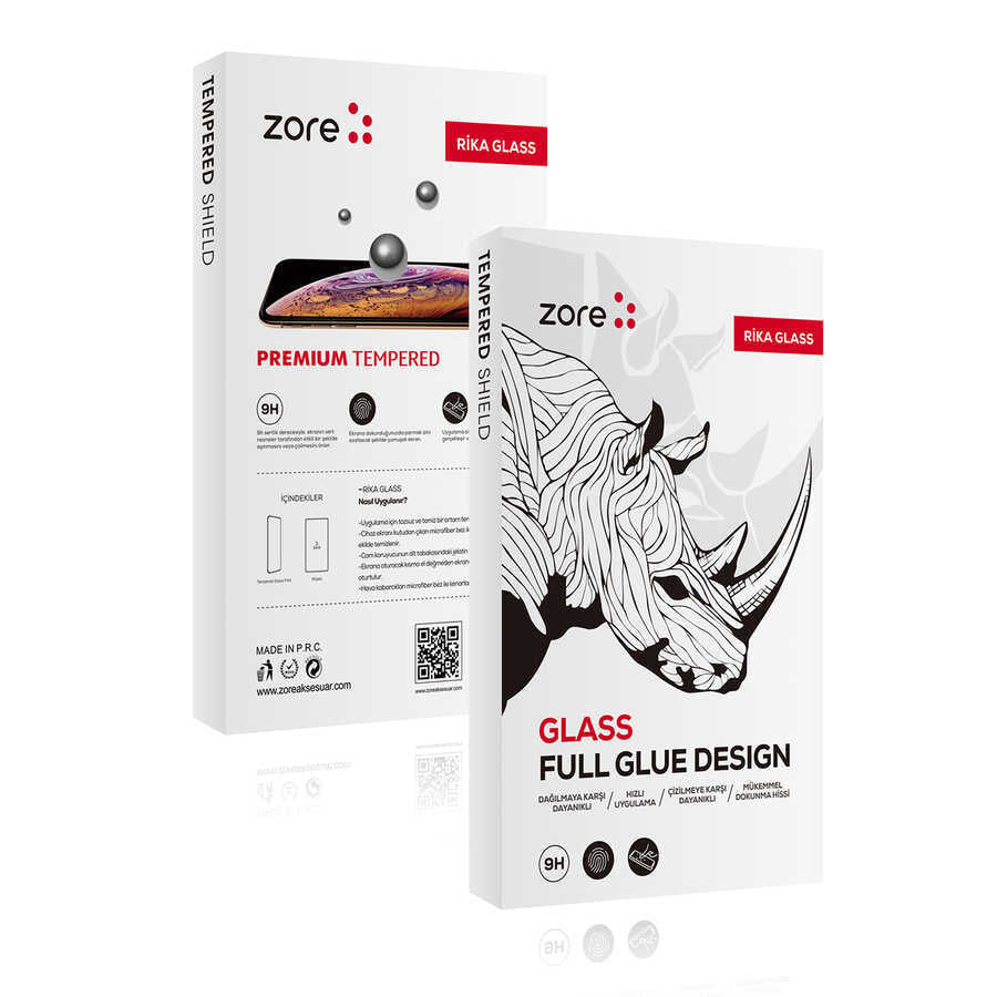 Apple iPhone 11 Pro Zore Rika Premium Temperli Cam Ekran Koruyucu Siyah