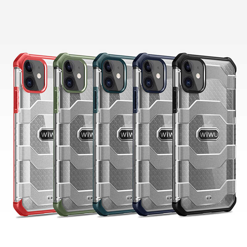 Apple iPhone 12 Kılıf Wiwu Voyager Kapak Kırmızı