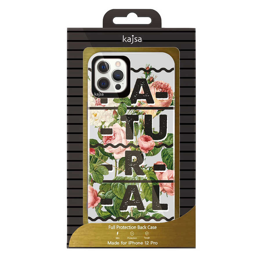 Apple iPhone 12 Pro Kılıf Kajsa Floral Kapak NO1