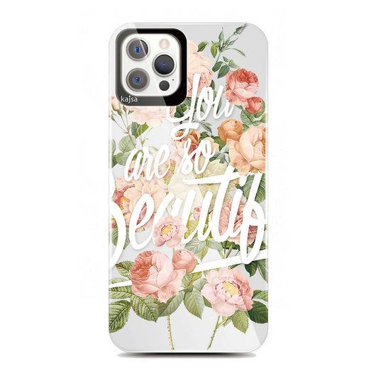 Apple iPhone 12 Pro Kılıf Kajsa Floral Kapak NO3