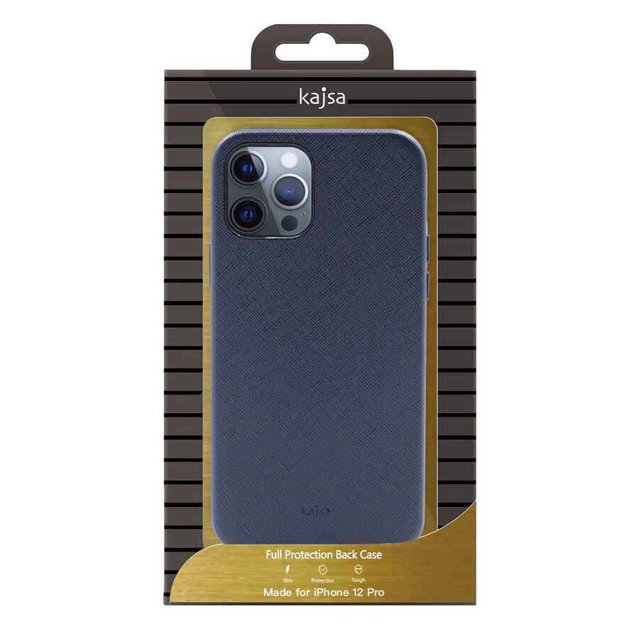 Apple iPhone 12 Pro Kılıf Kajsa Woven Kapak Gri
