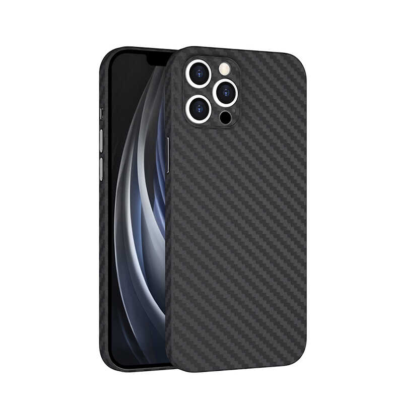Apple iPhone 12 Pro Kılıf Wiwu Skin Carbon PP Kapak Siyah