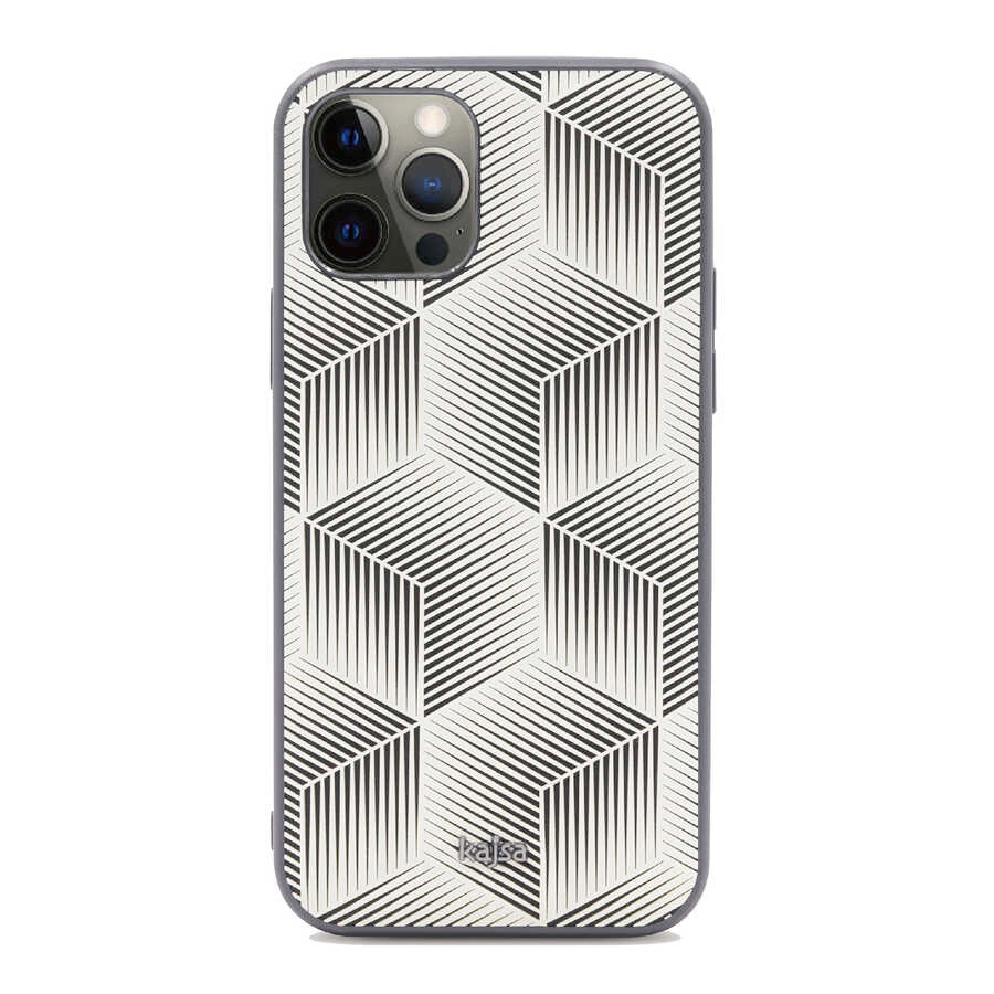 Apple iPhone 12 Pro Max Kılıf Kajsa Splendid Serisi 3D Cube Kapak
