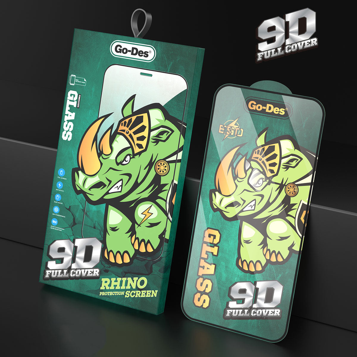 Apple iPhone 13 Pro Go Des 9D Full Cover Temperli Cam Ekran Koruyucu Siyah