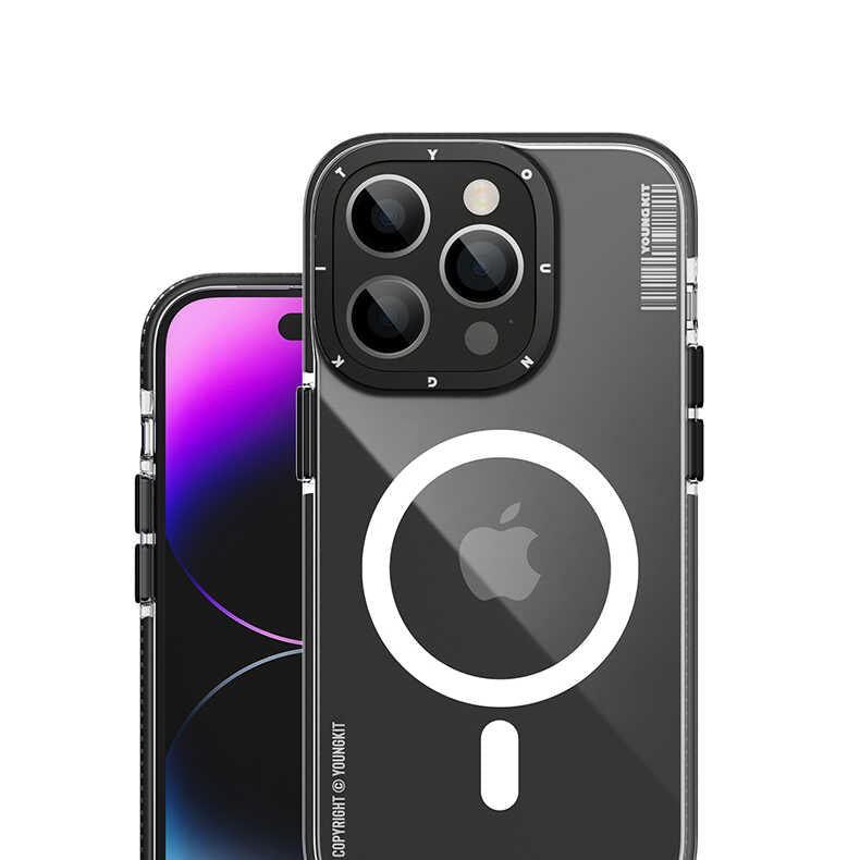 Apple iPhone 13 Pro Kılıf M-safe Şarj Özellikli YoungKit Exquisite Serisi Kapak Siyah