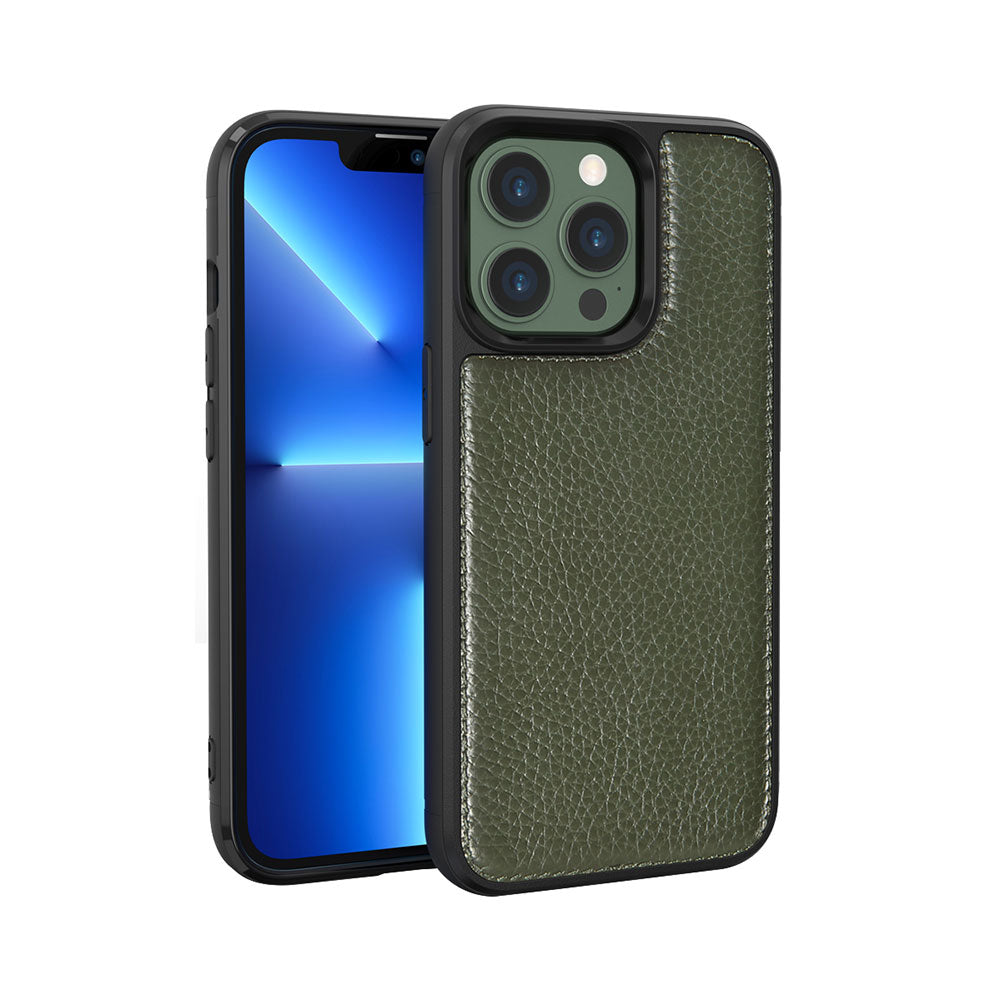 Apple iPhone 13 Pro Max Kılıf Wiwu Genuine Leather Plastic Calfskin Orjinal Deri Kapak