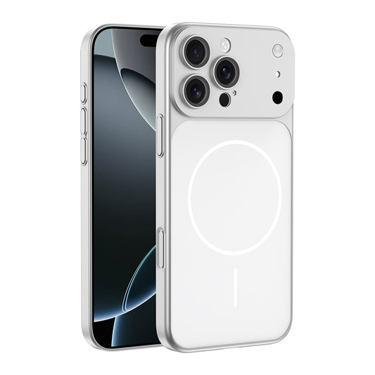 Apple iPhone 13 Pro Max Kılıf Zore M-Safe Şarj Özellikli Kamera Korumalı Spark Kapak Mavi