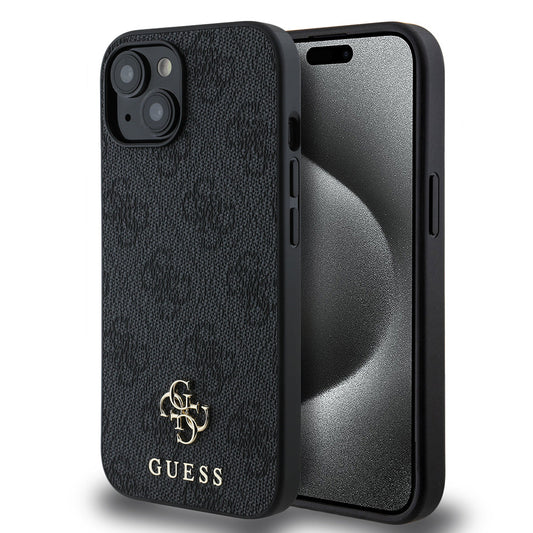 Apple iPhone 14 Kılıf Guess Orjinal Lisanslı M-safe Şarj Özellikli Small 4G Classic Kapak Kahverengi