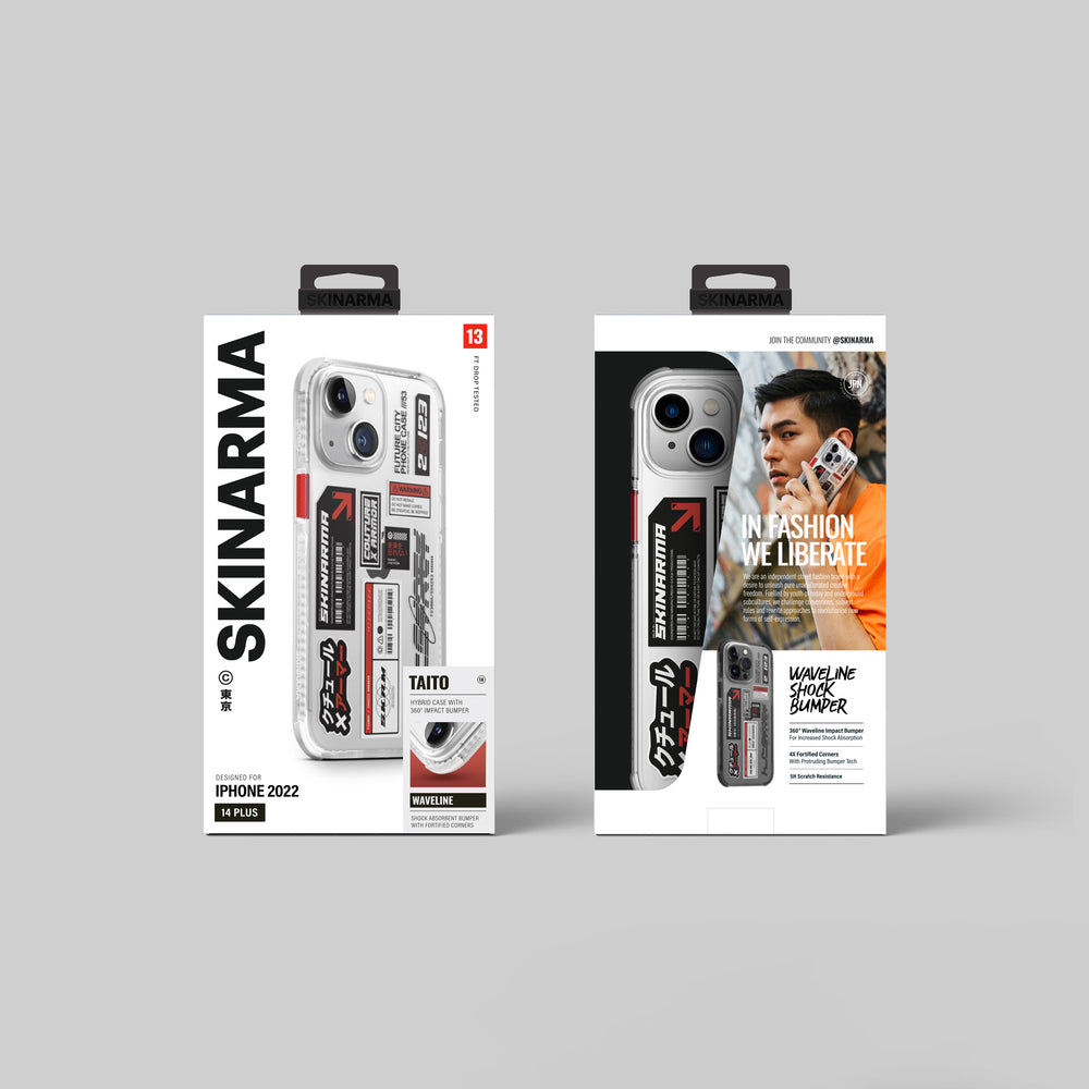 Apple iPhone 14 Kılıf SkinArma Şeffaf Desenli Airbag Tasarımlı Taito Kapak Renksiz