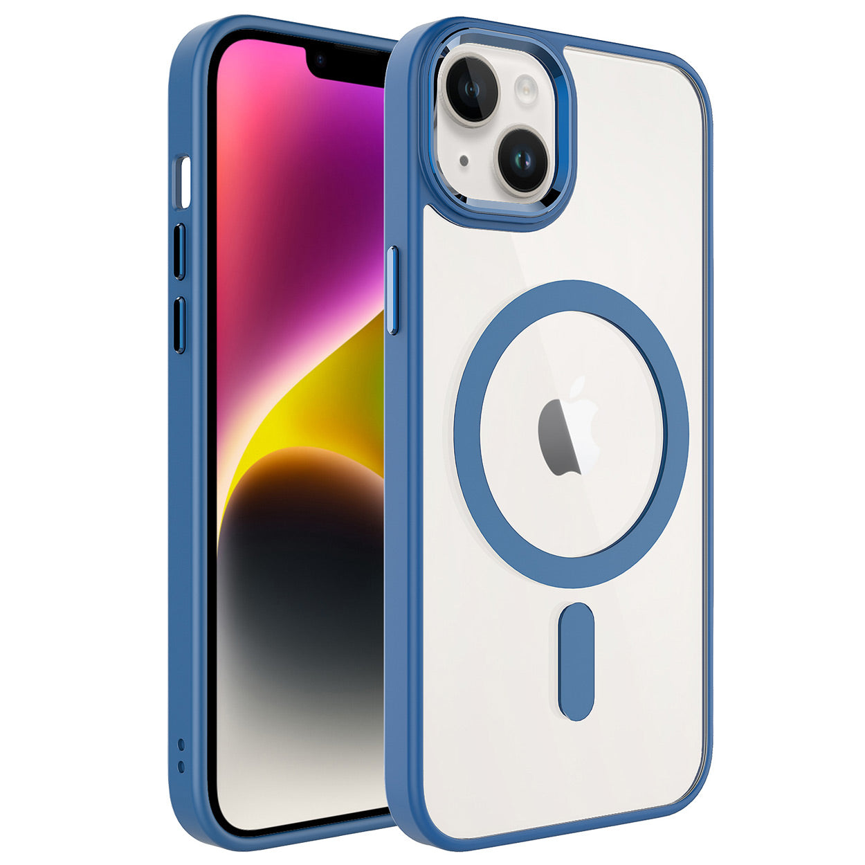Apple iPhone 14 Kılıf Wireless Şarj Özellikli Zore Krom M-safe Silikon Kapak
