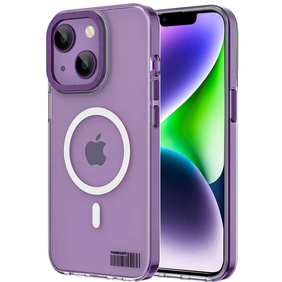 Apple iPhone 14 Plus Kılıf M-safe Şarj Özellikli Youngkit Coloured Glaze Serisi Kapak