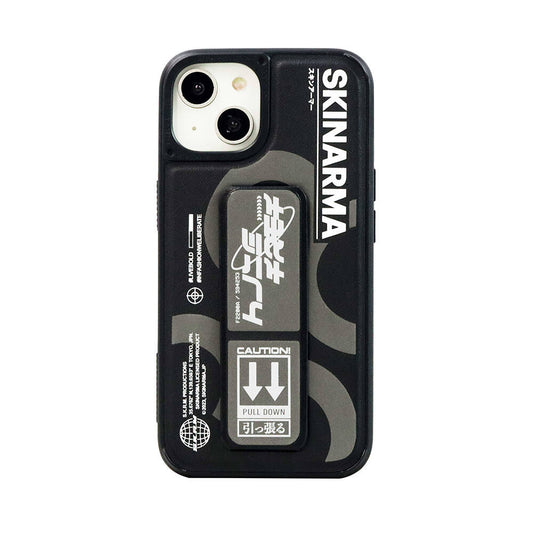 Apple iPhone 14 Plus Kılıf SkinArma Standlı Deri Görünümlü Bango Kapak Gümüş