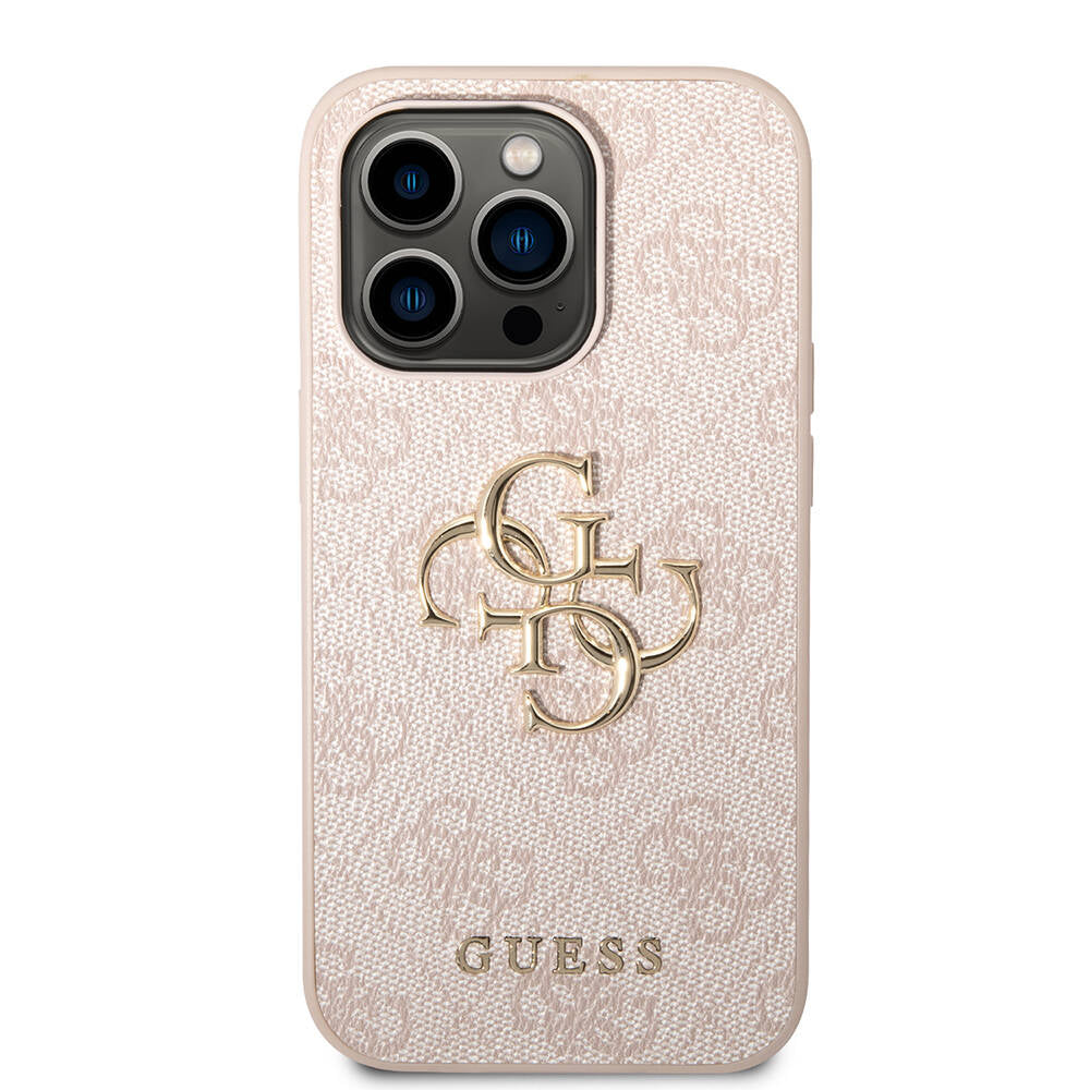 Apple iPhone 14 Pro Kılıf Guess PU Deri Büyük Metal Logo Dizaynlı Kapak