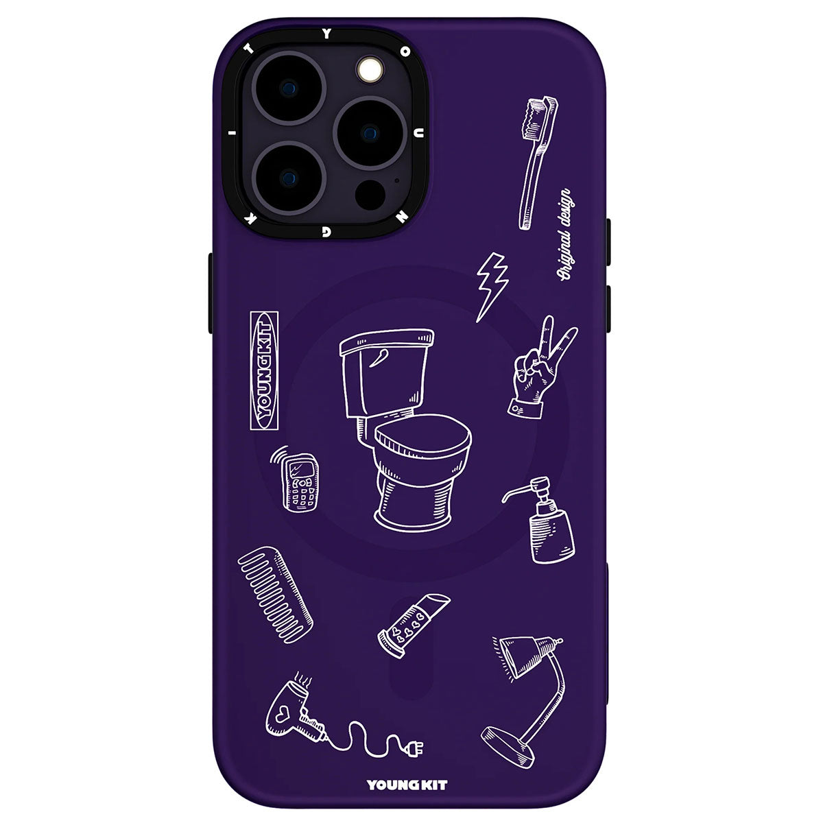 Apple iPhone 14 Pro Kılıf M-safe Şarj Özellikli Desenli Youngkit Plaything Serisi Kapak