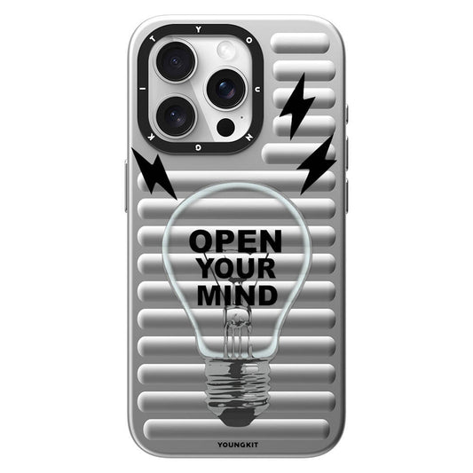 Apple iPhone 14 Pro Kılıf M-safe Şarj Özellikli Youngkit Open Mind Serisi Kapak Gümüş