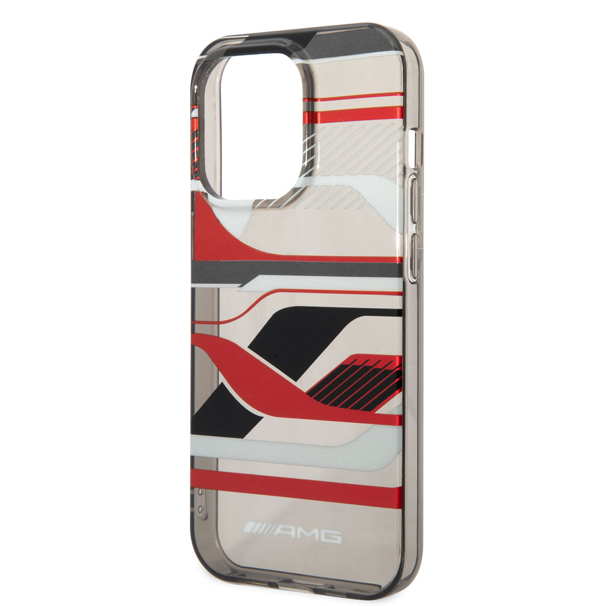 Apple iPhone 14 Pro Max Kılıf AMG Transparan Grafik Dizayn Kapak Siyah-Kırmızı