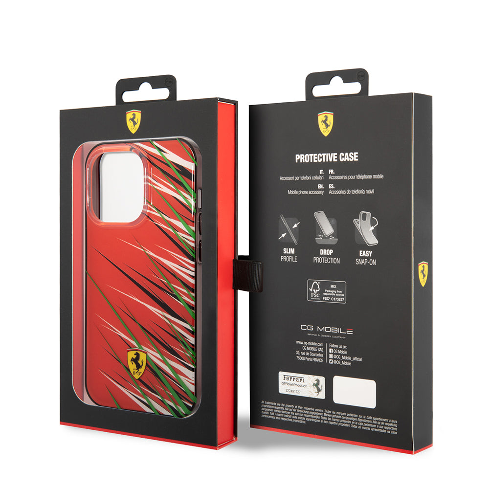 Apple iPhone 14 Pro Max Kılıf Ferrari Orjinal Lisanslı Baskı Logolu Çimen Desenli Kapak Sarı