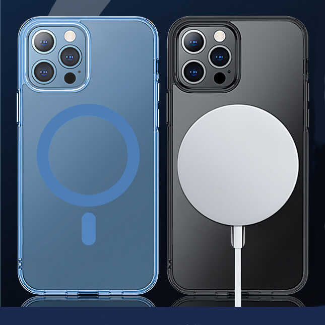 Apple iPhone 14 Wiwu M-safe Şarj Özellikli Lens Korumalı Şeffaf Silikon Kapak Renksiz