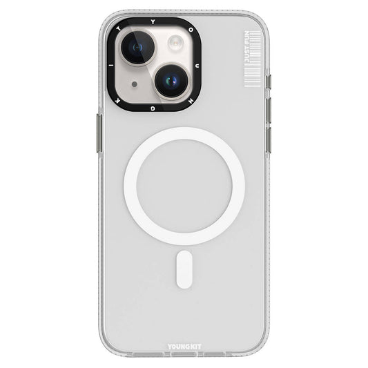 Apple iPhone 15 Plus Kılıf M-safe Şarj Özellikli YoungKit Crystal Color Serisi Kapak Pembe