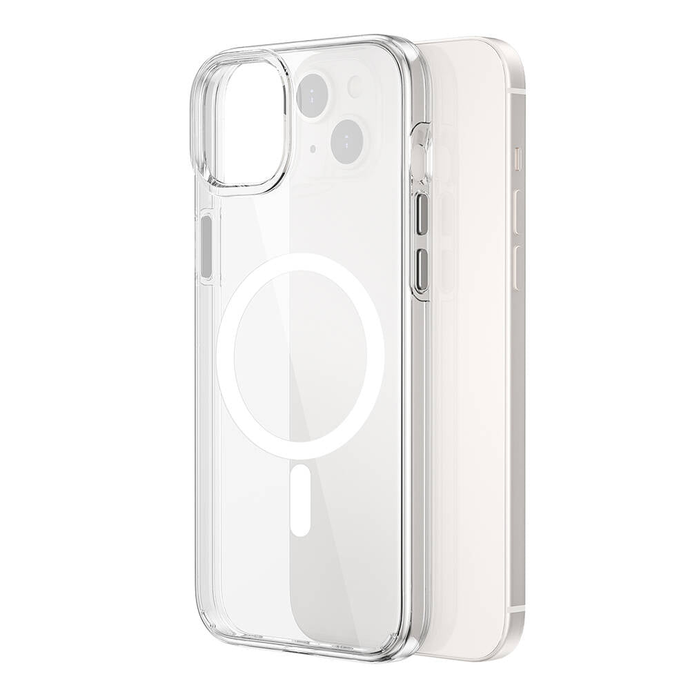 Apple iPhone 15 Plus Kılıf Wiwu BC-022 M-safe Şarj Özellikli Şeffaf Transparan Kapak