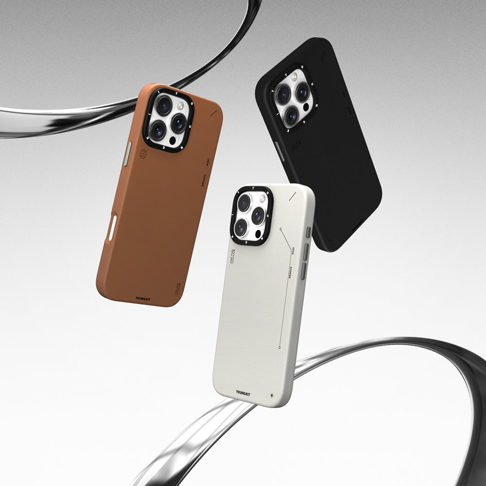 Apple iPhone 15 Pro Kılıf M-safe Şarj Özellikli Basit Mat Deri Desenli Youngkit Tech Fashion Serisi Kapak Siyah