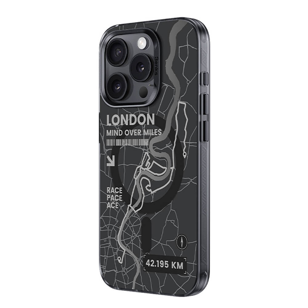 Apple iPhone 15 Pro Kılıf M-safe Şarj Özellikli Benks City Serisi Kapak Mavi