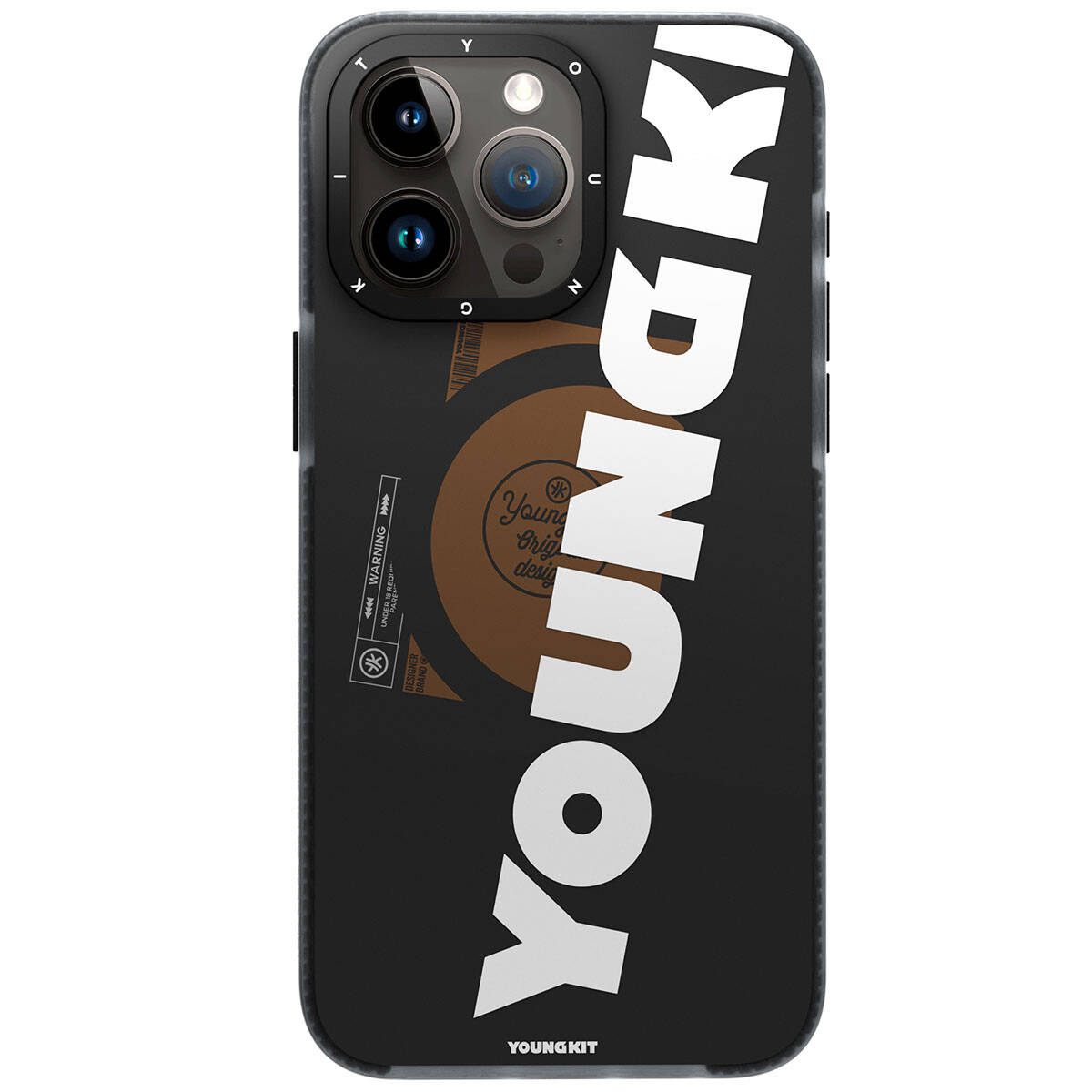 Apple iPhone 15 Pro Kılıf M-safe Şarj Özellikli Youngkit Binfen Serisi Yazı Temalı Kapak Pembe