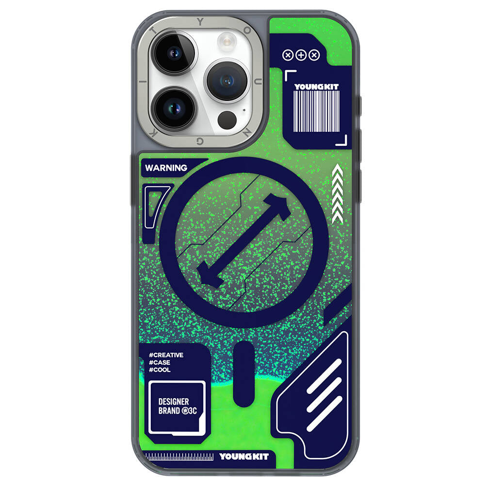 Apple iPhone 15 Pro Kılıf M-safe Şarj Özellikli YoungKit Galaxy Serisi Kapak