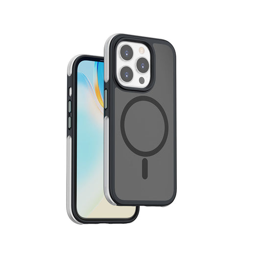 Apple iPhone 15 Pro Kılıf Wiwu ZKK-012 M-safe Şarj Özellikli Air Cushion Kapak Siyah