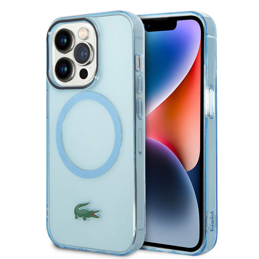 Apple iPhone 15 Pro Max Kılıf Lacoste Orjinal Lisanslı M-safe Şarj Özellikli Transparan Timsah Logo Baskılı Kapak Yeşil