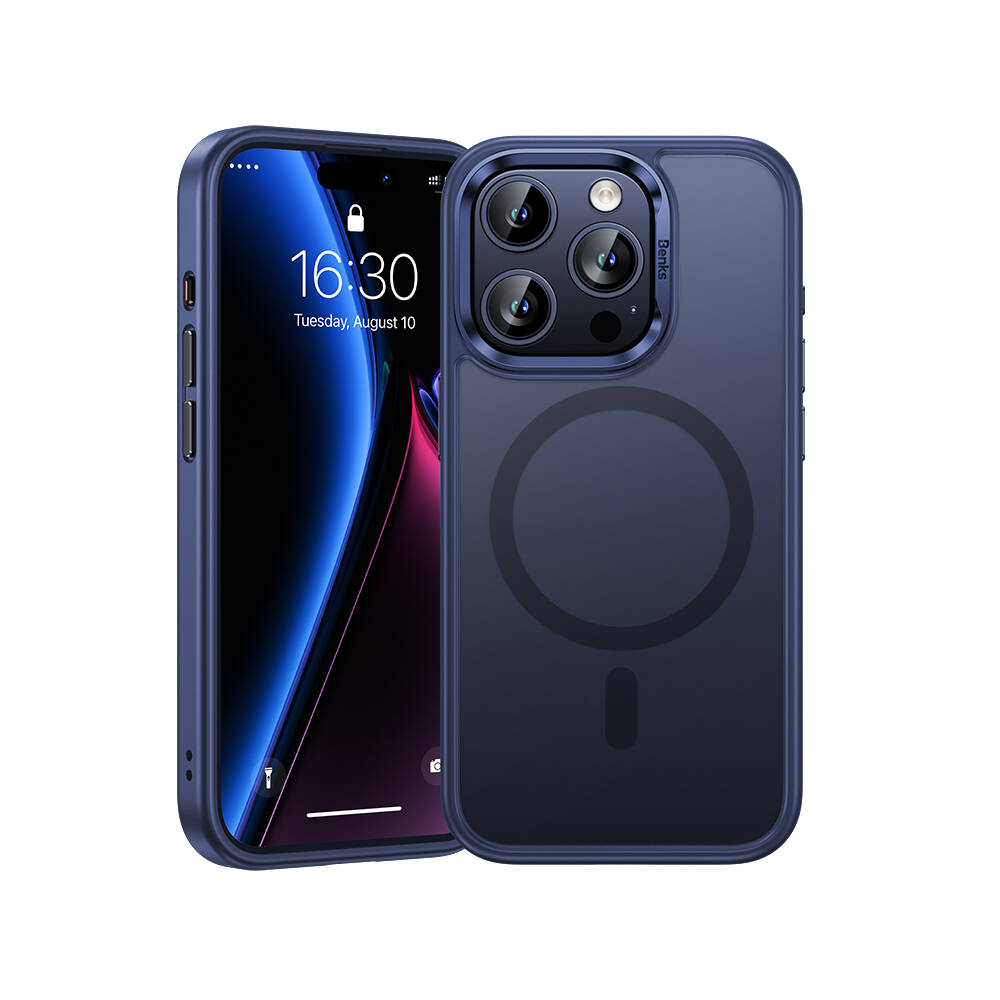 Apple iPhone 15 Pro Max Kılıf M-safe Şarj Özellikli Benks Mist Protective Kapak Siyah