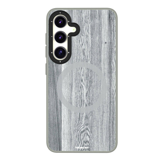 Galaxy S24 Kılıf M-safe Şarj Özellikli Sararmaya Dayanıklı Youngkit Wood Forest Serisi Kapak Kahverengi