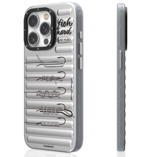 Apple iPhone 15 Pro Max Kılıf M-safe Şarj Özellikli Youngkit Fishing Serisi Kapak Gri