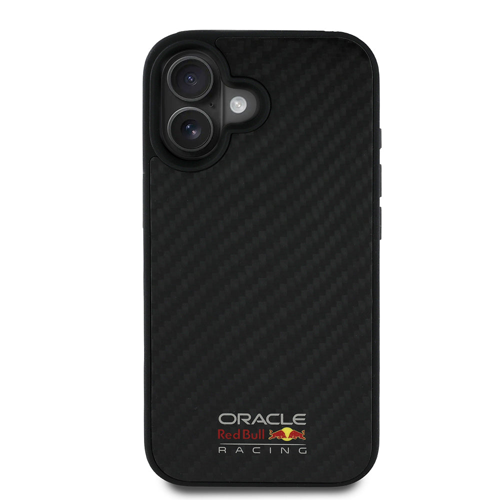 Apple iPhone 16 Kılıf Redbull Orjinal Lisanslı M-safe Şarj Özellikli Karbon Fiber Tasarımlı Parlayan Logolu Kapak