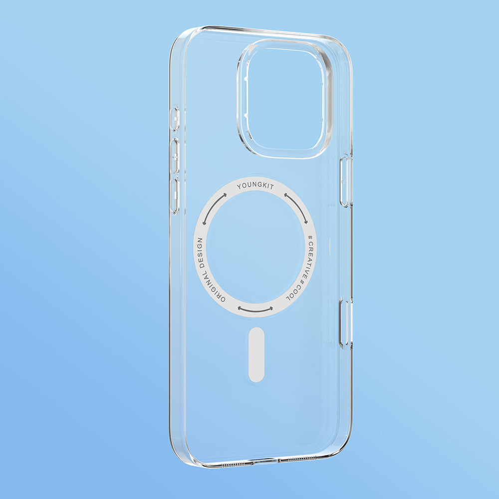 Apple iPhone 16 Pro Kılıf M-safe Şarj Özellikli Youngkit Ice Serisi Kapak Şeffaf