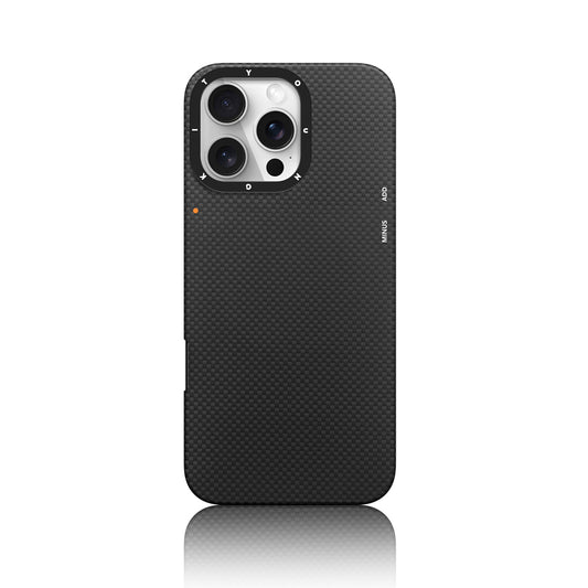 Apple iPhone 16 Pro Kılıf M-safe Şarj Özellikli Aramid Fiber Youngkit 1500D Kevlar Extreme Wing Serisi Kapak Siyah