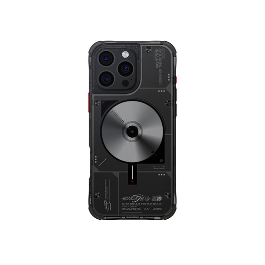 Apple iPhone 16 Pro Kılıf M-safe Şarj Özellikli Disk Desenli Airbag Tasarımlı Skinarma Nova Kapak Gold