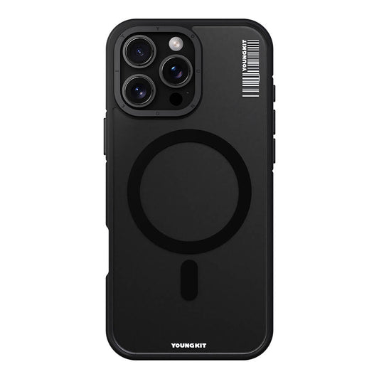 Apple iPhone 16 Pro Kılıf M-safe Şarj Özellikli Youngkit Rock Sand Serisi Kapak Mavi