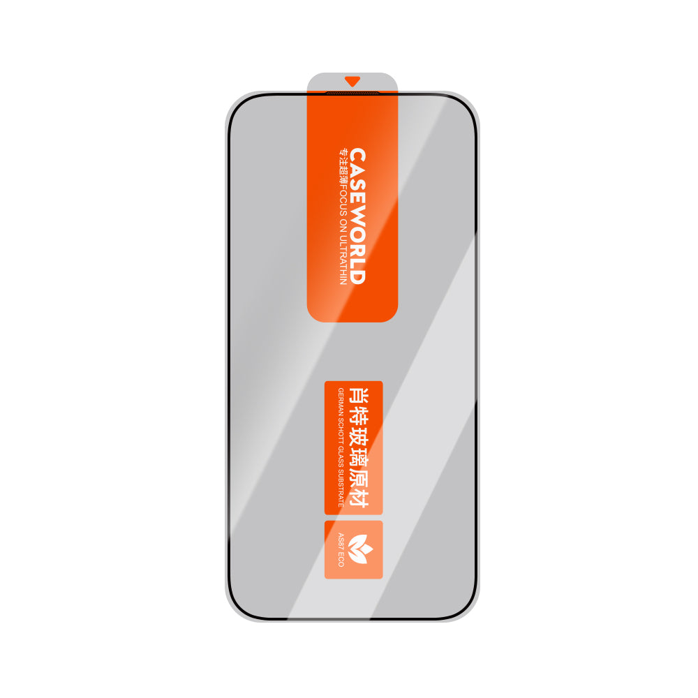 Apple iPhone 16 Pro Max CaseWorld Ultra-Thin Serisi 0.15mm 3D Schott Cam Temperli Ekran Koruyucu Şeffaf