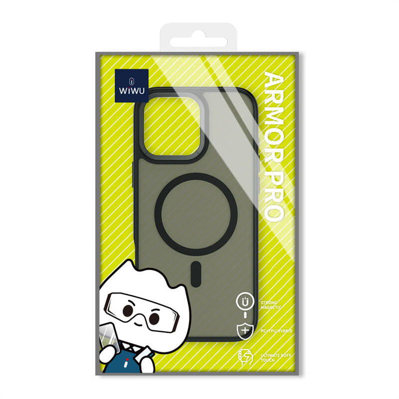 Apple iPhone 16 Pro Max Kılıf Wiwu FGG-012 ArmorPro Serisi M-safe Şarj Özellikli Parmak İzi Bırakmayan Kılıf Gold