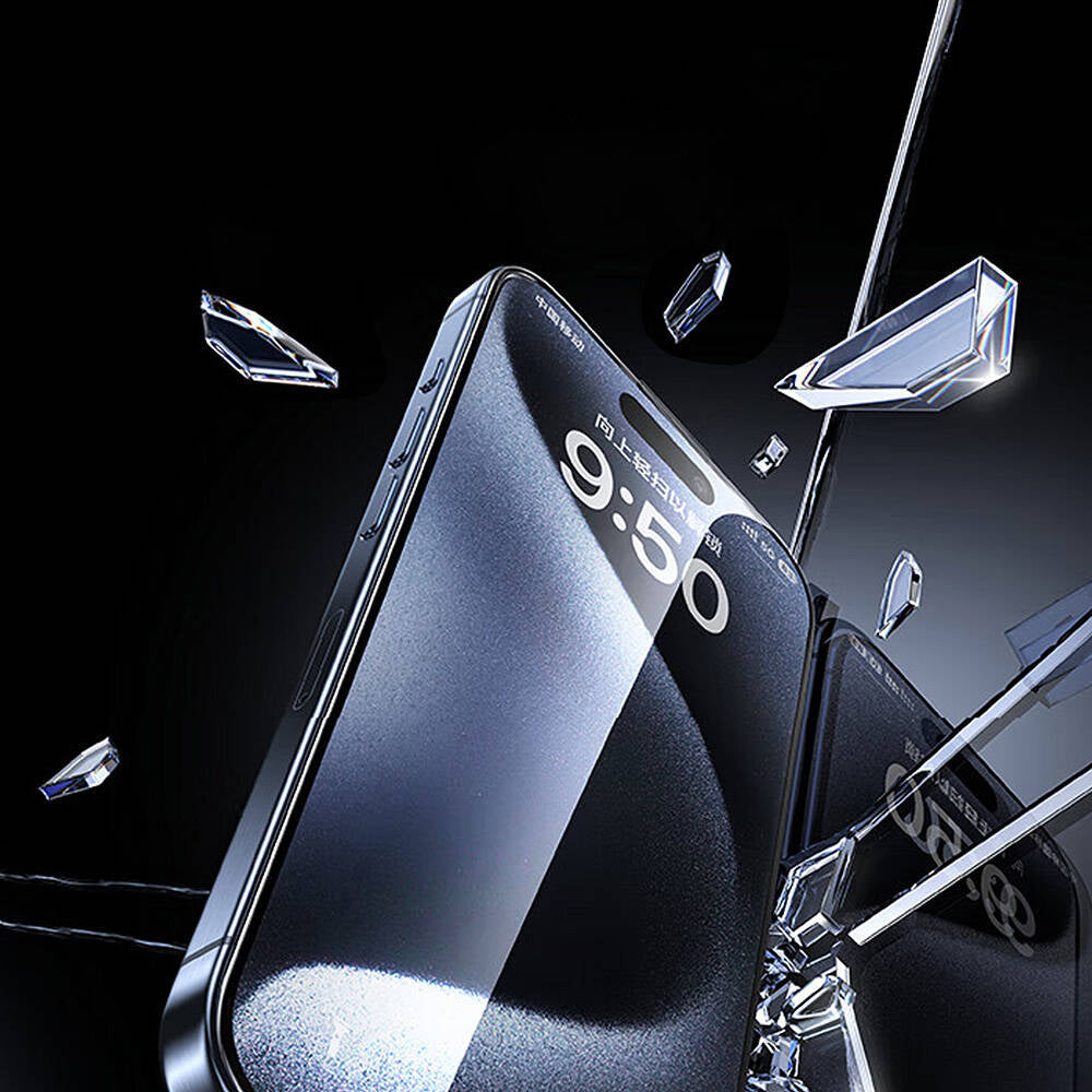 Apple iPhone 16 Pro Max Wiwu GT-017 Safir Kaplama Çizilmeye Dayanıklı Temperli Cam Ekran Koruyucu Siyah